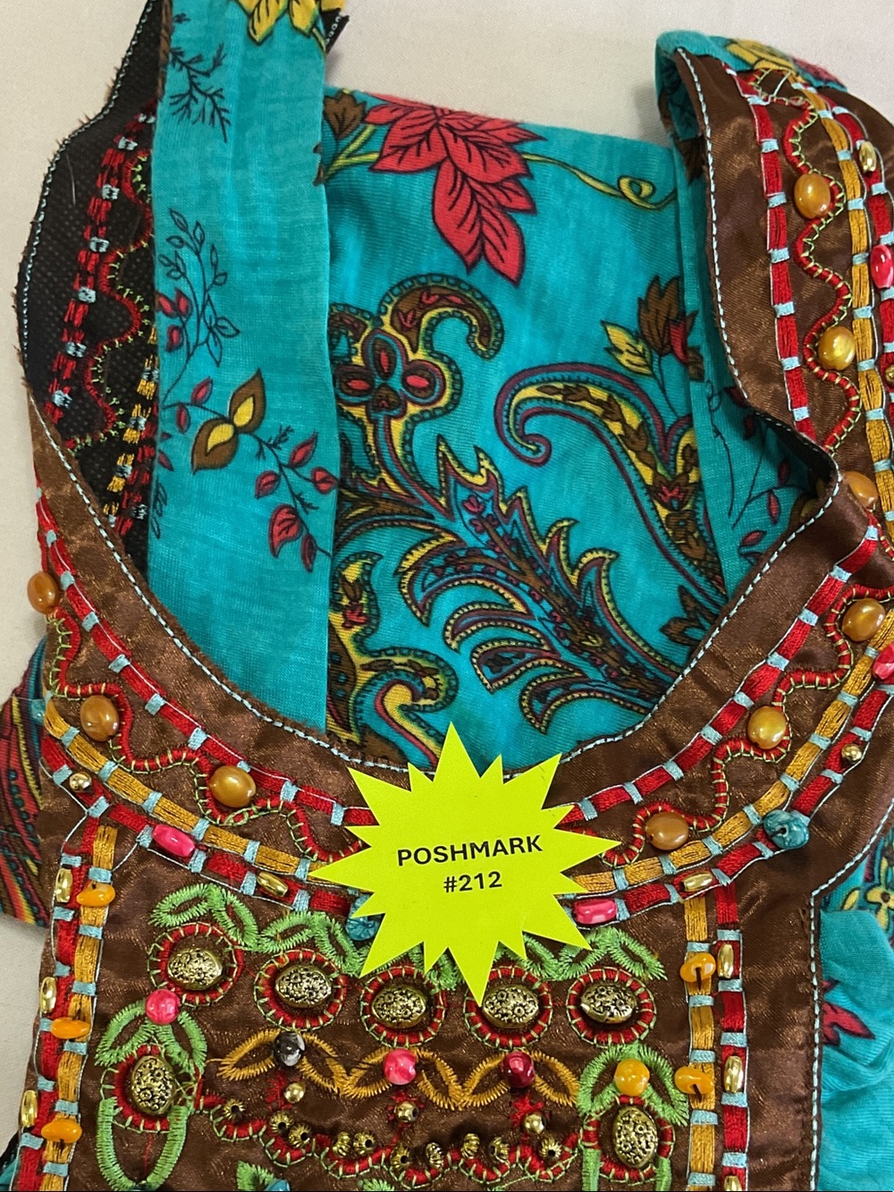 Charlotte Russe Turquoise Embroidered Beaded Tank Top - Picture 12 of 12